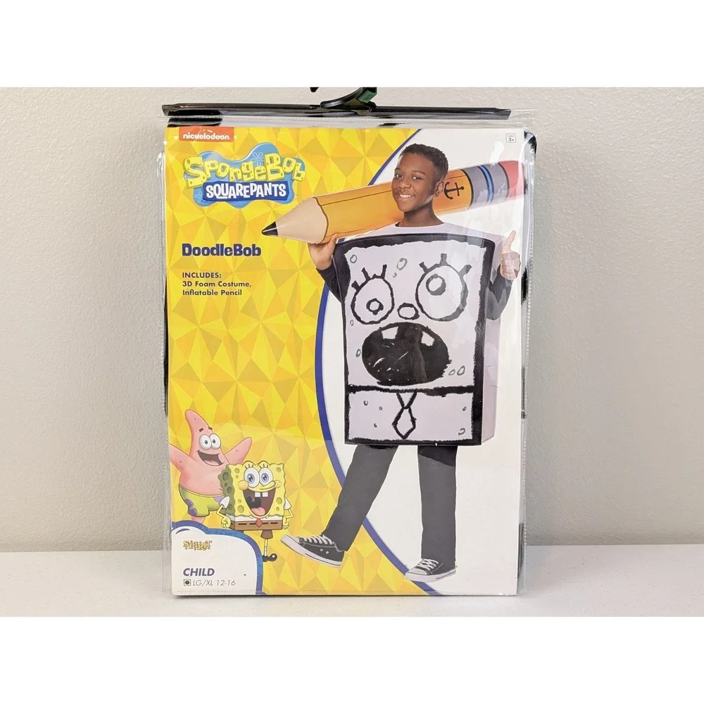 Spirit Halloween SpongeBob DoodleBob Kids Child Costume Size L/XL 01620590